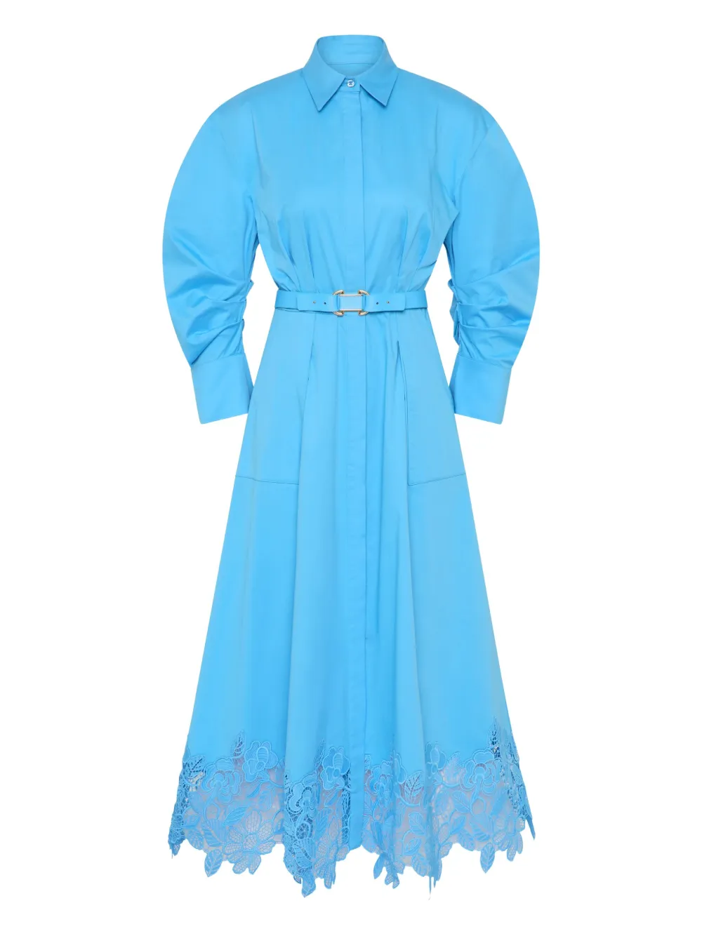 Rebecca Vallance Montreux Lace Shirt Midi Dress In Blue