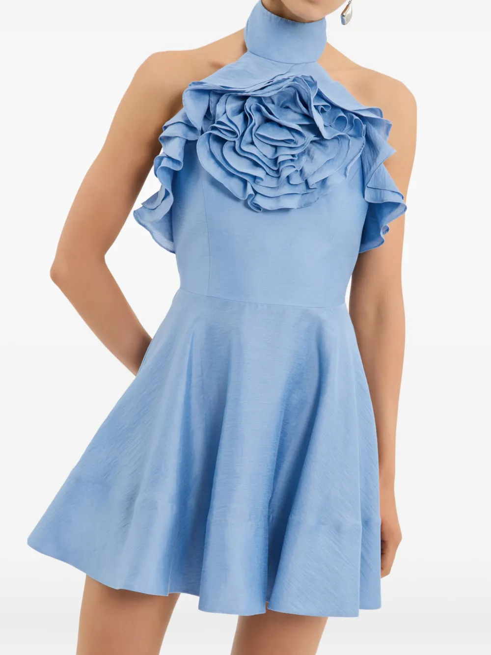 Rebecca Vallance Pastéque mini-jurk met ruches Blauw