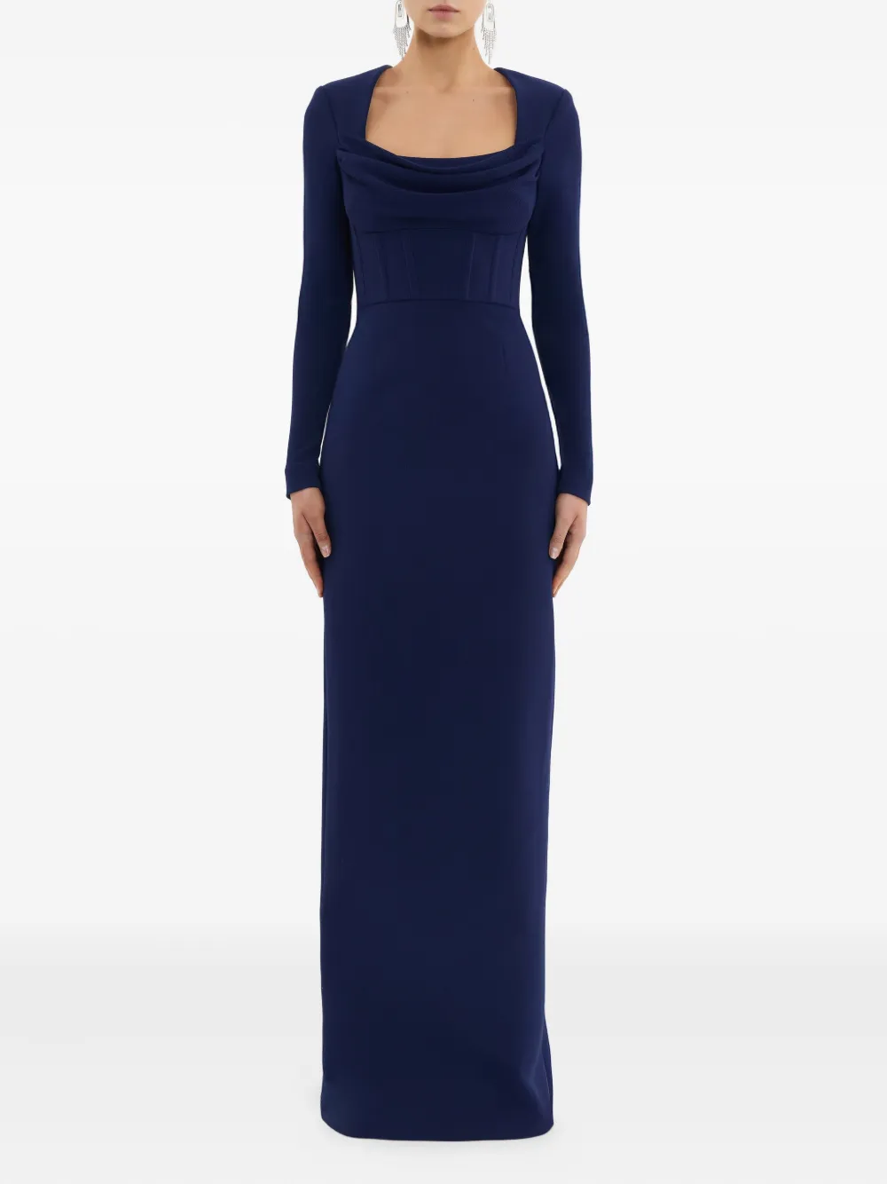Rebecca Vallance Nemy korsetjurk met lange mouwen - Blauw