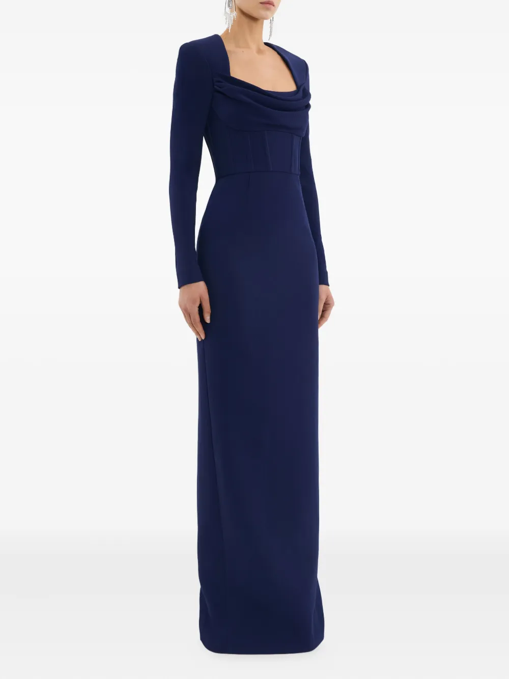 Rebecca Vallance Nemy korsetjurk met lange mouwen Blauw