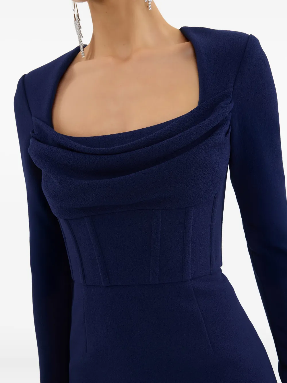 Rebecca Vallance Nemy korsetjurk met lange mouwen Blauw