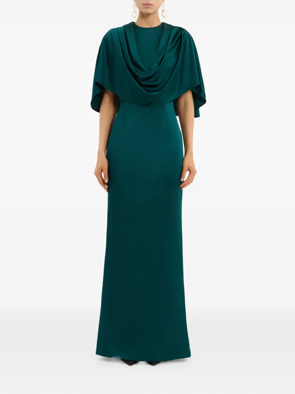 Rebecca Vallance Ellerie maxi-jurk met cape - Groen