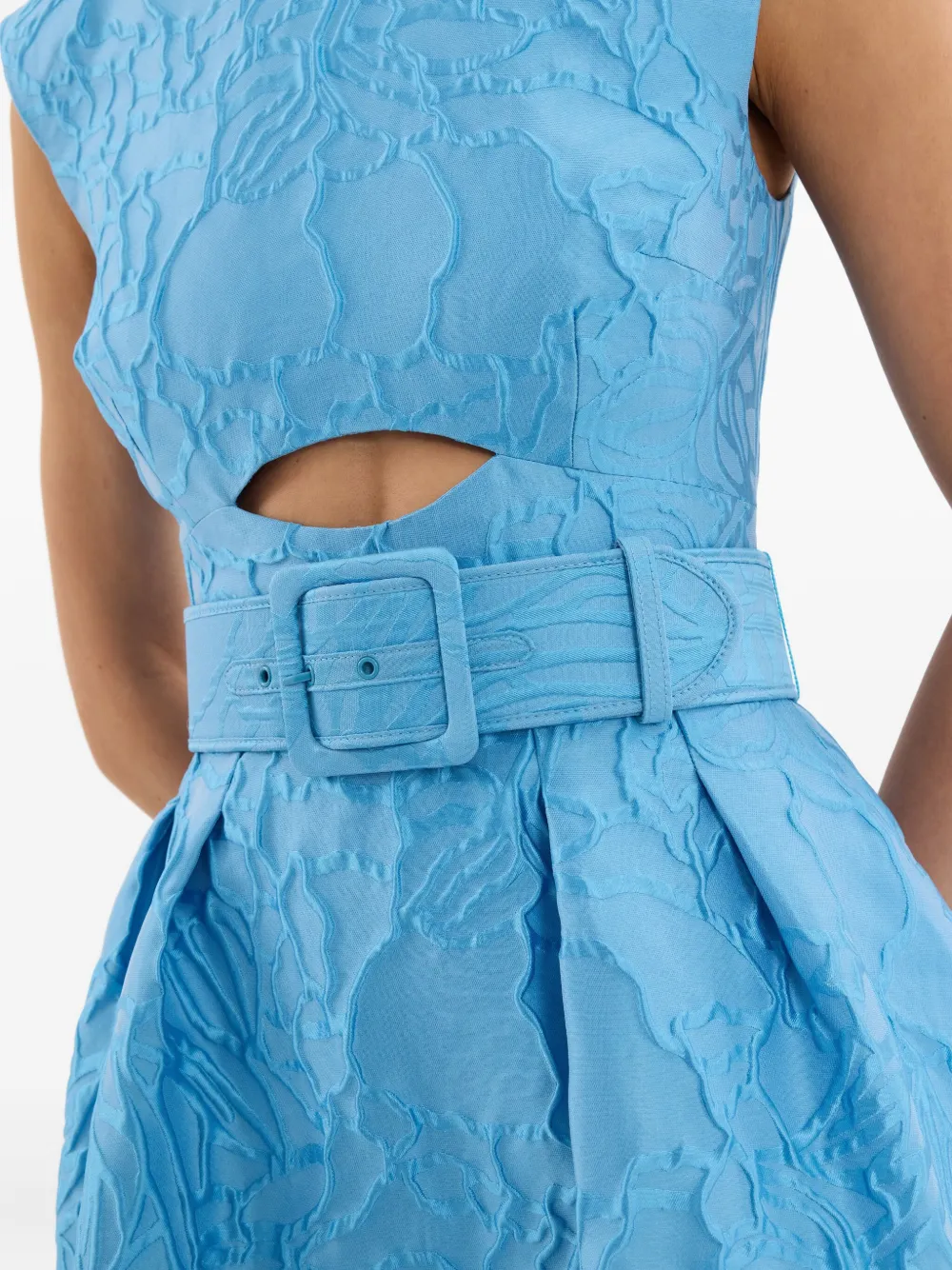 Rebecca Vallance Aegir Cut-out Belted Midi Dress In Blue