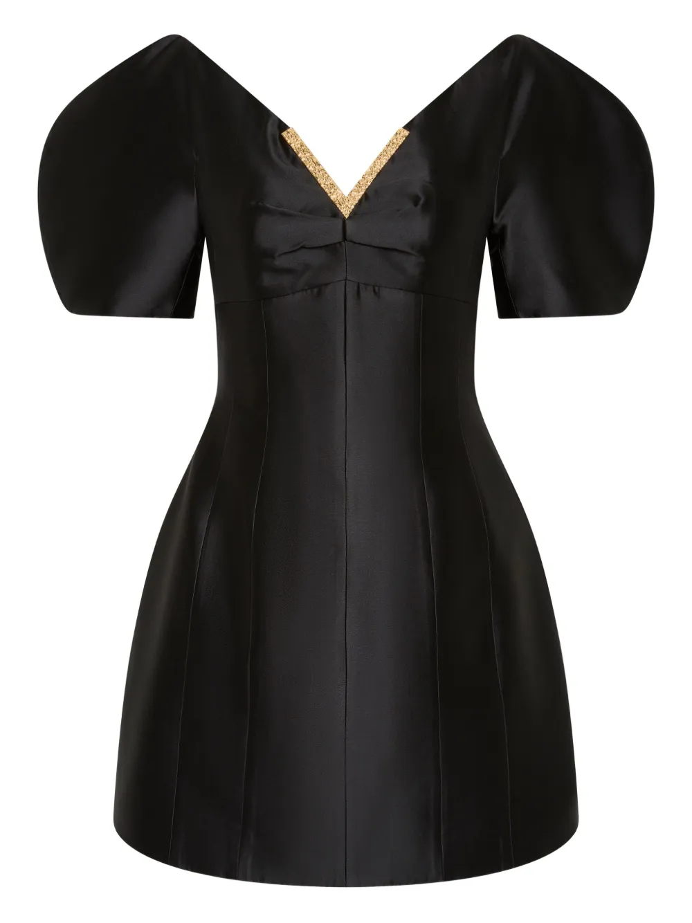 Rebecca Vallance Tindra Mini Puffed Dress In Black