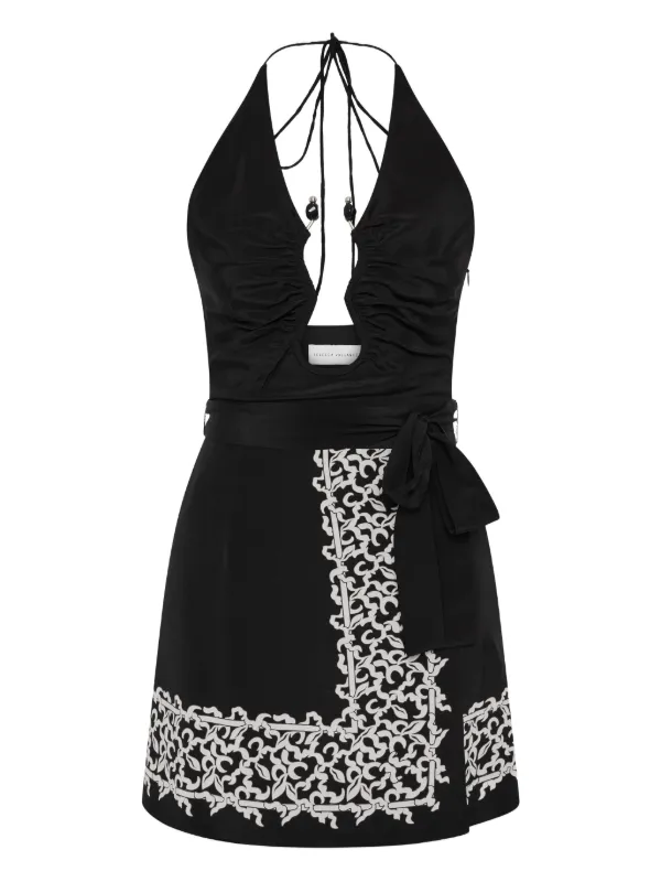 Rebecca Vallance Sundia Ruched Belted Mini Dress | Black | FARFETCH Rebecca Vallance Sundia Ruched Belted Mini Dress | Black | FARFETCH