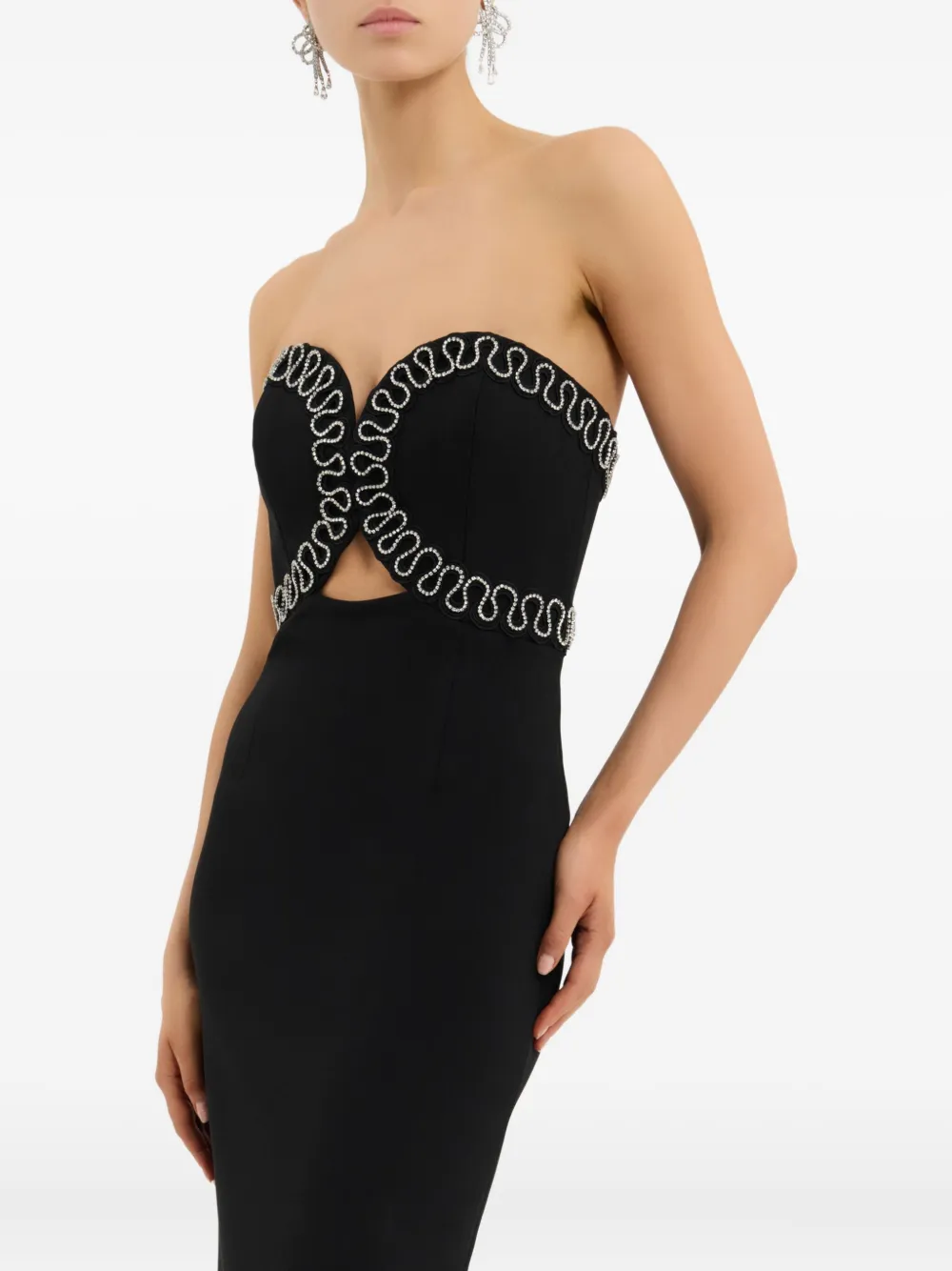 Rebecca Vallance Nyx strapless avondjurk - Zwart