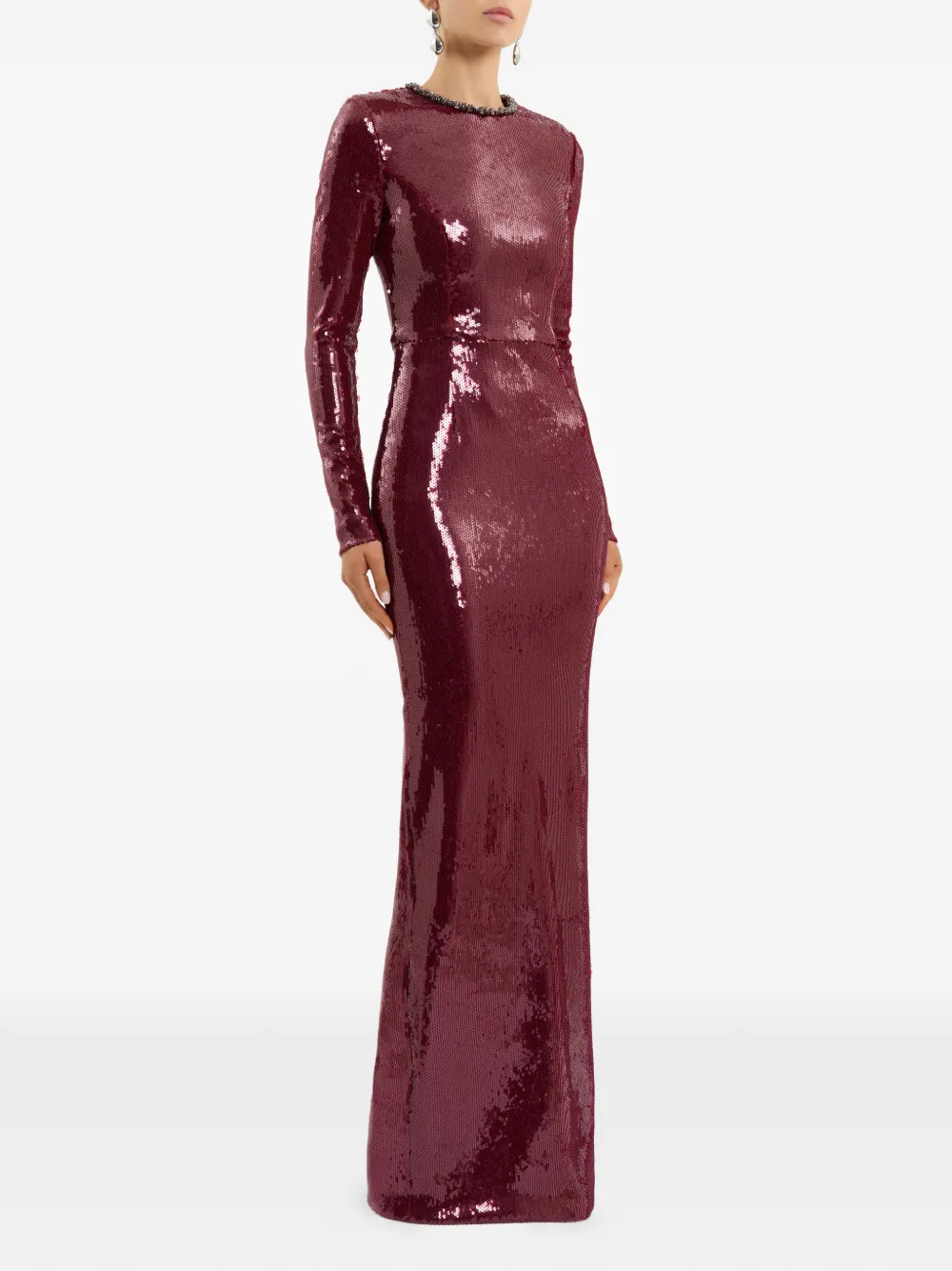 Rebecca Vallance Nero Sequin-embellished Maxi Dress In Red