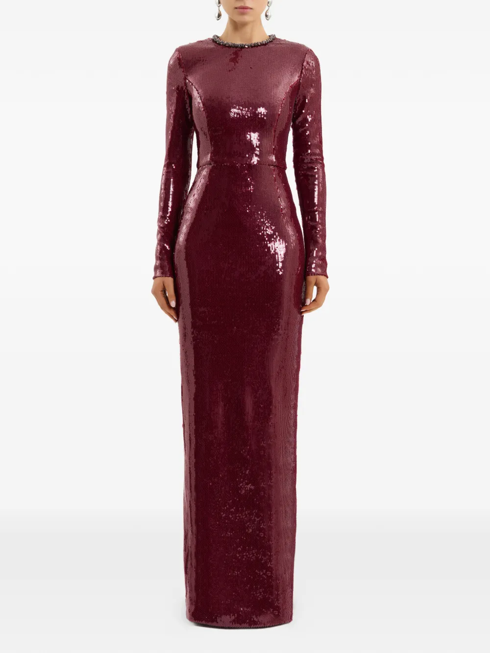 Rebecca Vallance Nero Sequin-embellished Maxi Dress In Red
