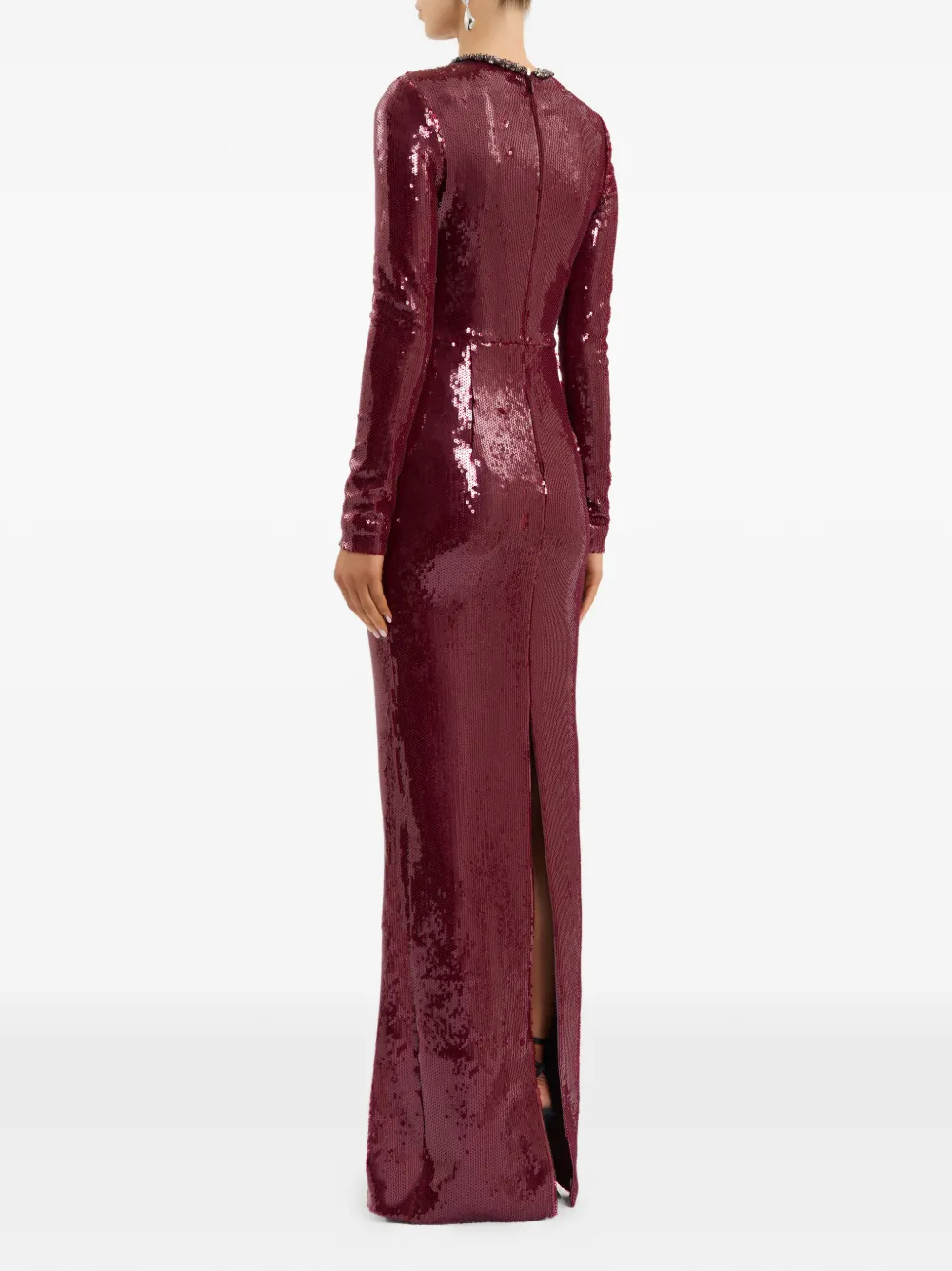 Rebecca Vallance Nero Sequin-embellished Maxi Dress In Red