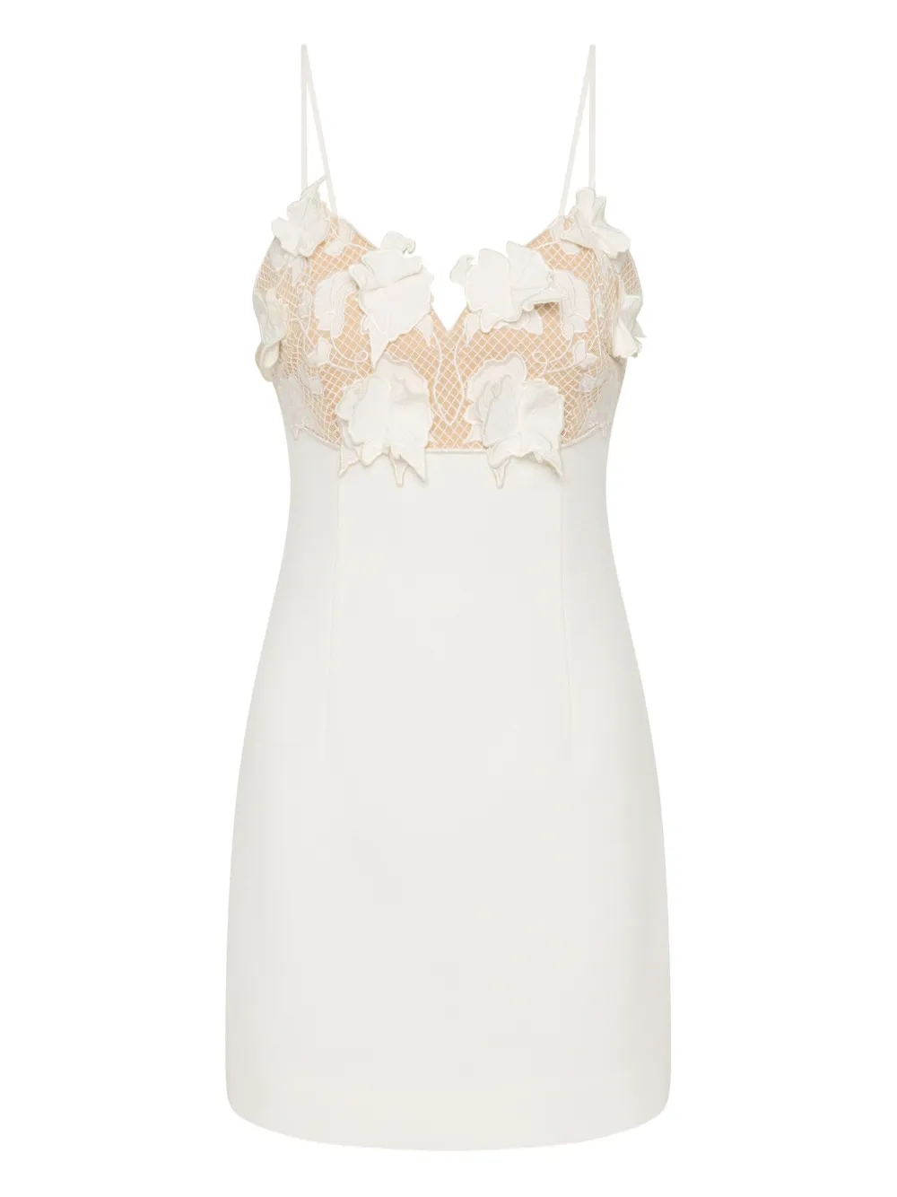 Rebecca Vallance Floral Lace Parrish Mini Dress In White