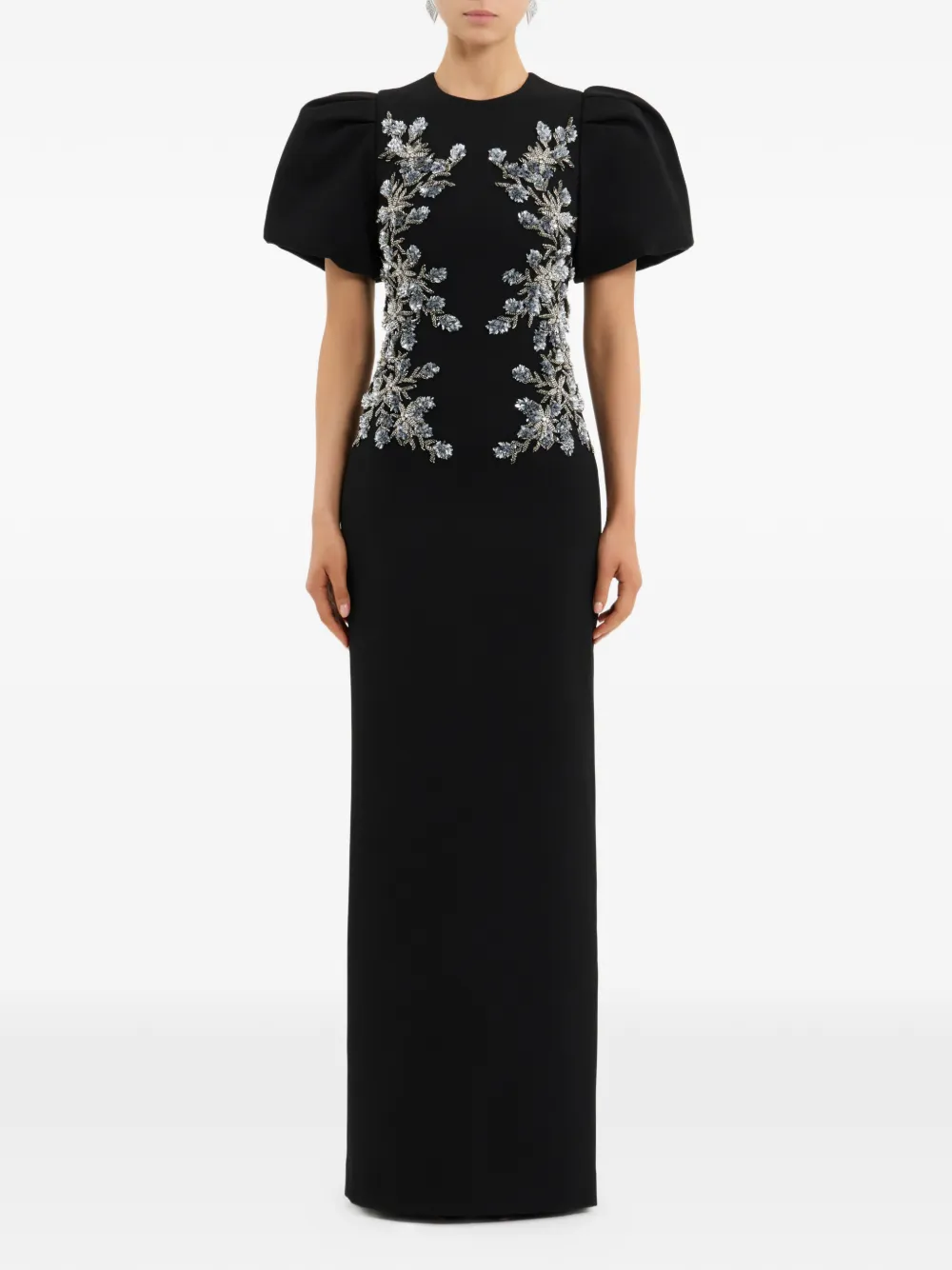 Rebecca Vallance Zephyr maxi-jurk met pofmouwen - Zwart