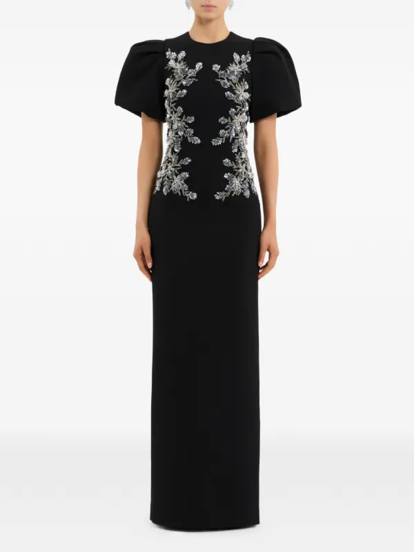 Rebecca Vallance Zephyr puff-sleeve Maxi Dress | Black | FARFETCH