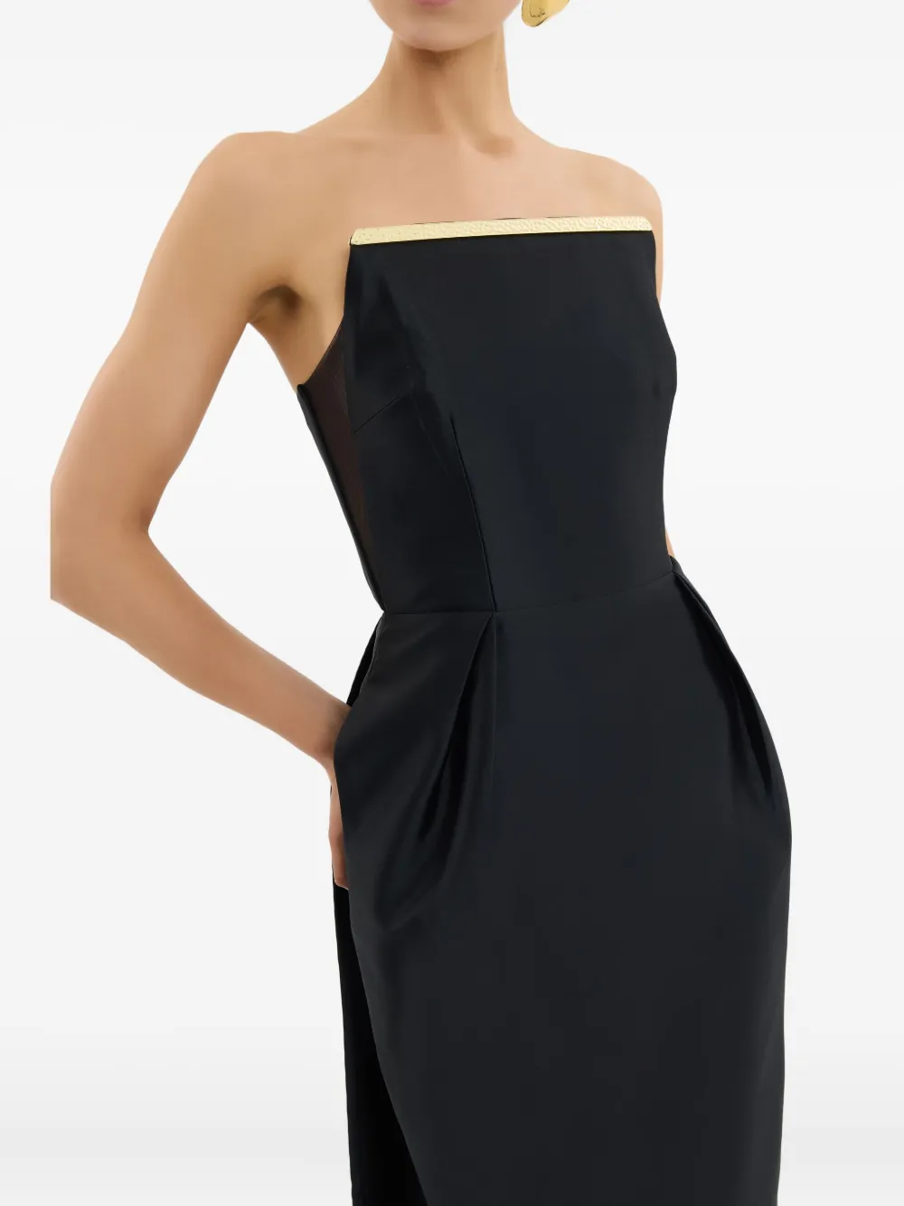 Rebecca Vallance Tindra strapless midi-jurk Zwart