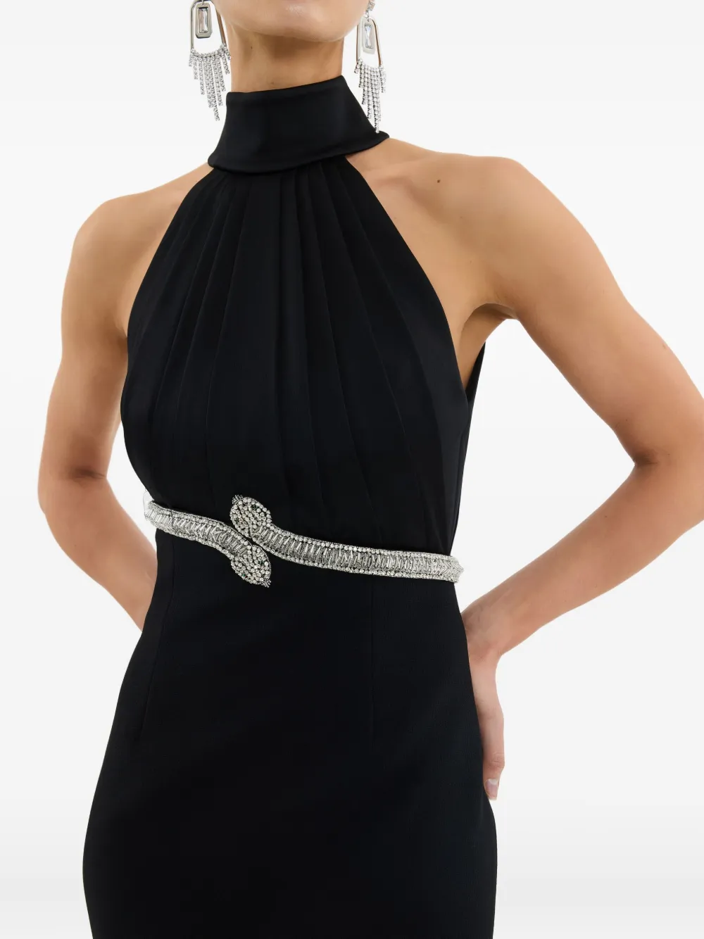 Rebecca Vallance Lilith jurk met halternek Zwart