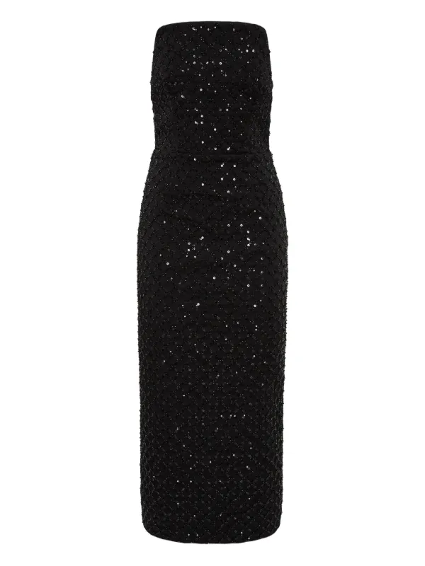 Rebecca Vallance Sequin Neve Midi Dress | Black | FARFETCH Rebecca Vallance Sequin Neve Midi Dress | Black | FARFETCH