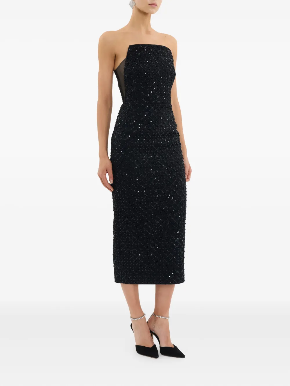 Rebecca Vallance Midi-jurk met pailletten Zwart