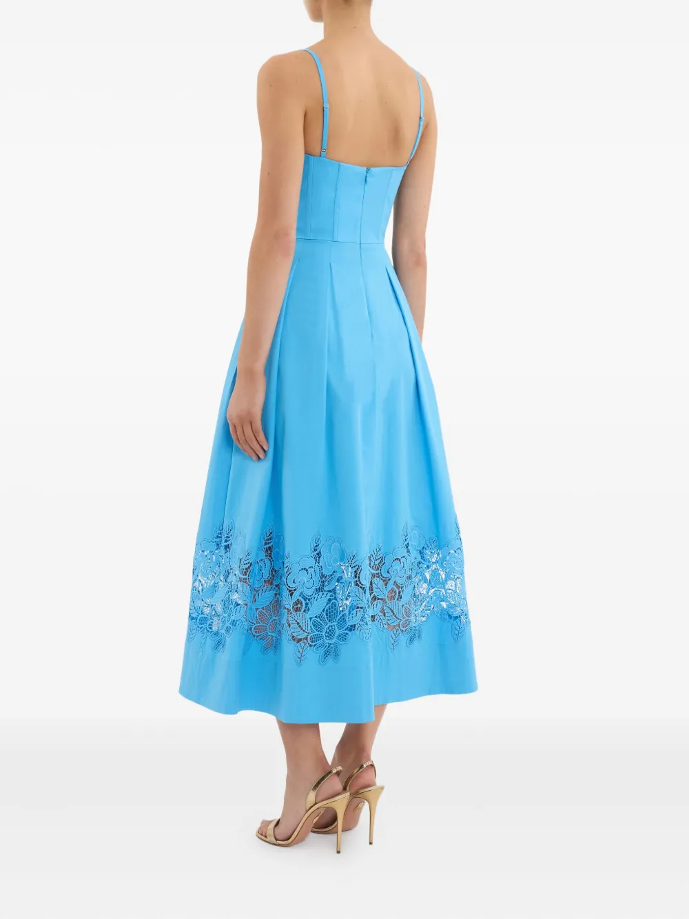 Rebecca Vallance Montreux jurk met kanten vlakken Blauw