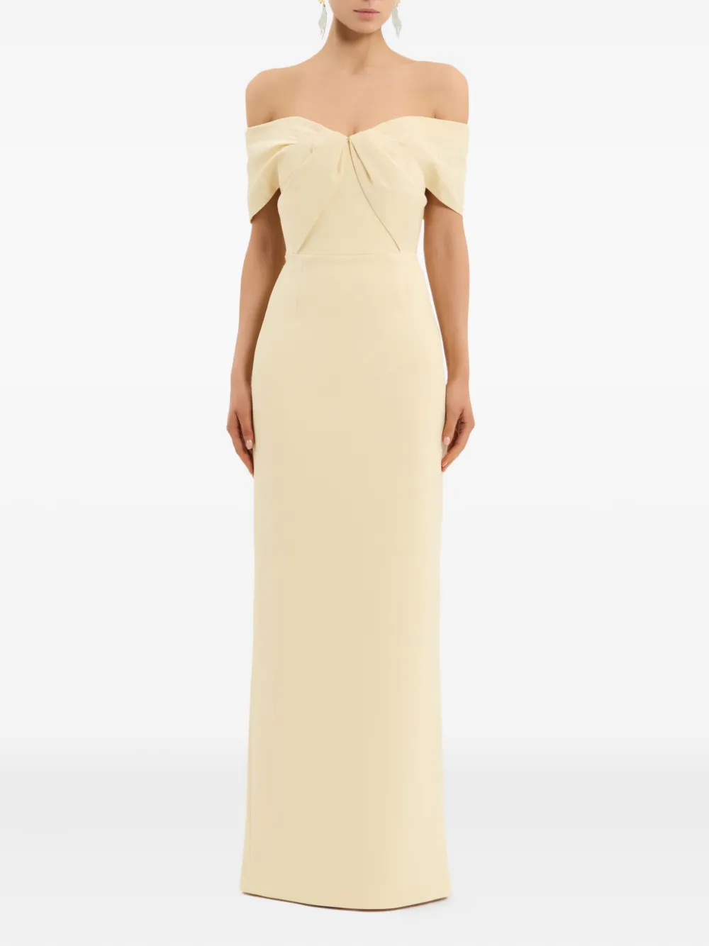 Rebecca Vallance Aubriella off-shoulder jurk - Beige