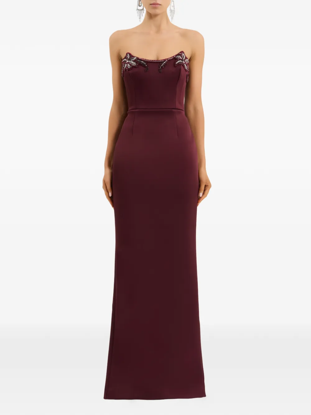 Rebecca Vallance Strapless verfraaide maxi-jurk - Rood