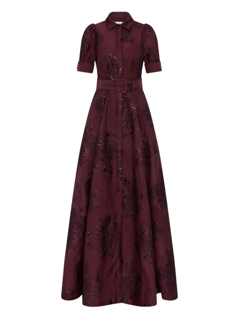 Rebecca Vallance Arlette belted floral short-sleeve maxi dress