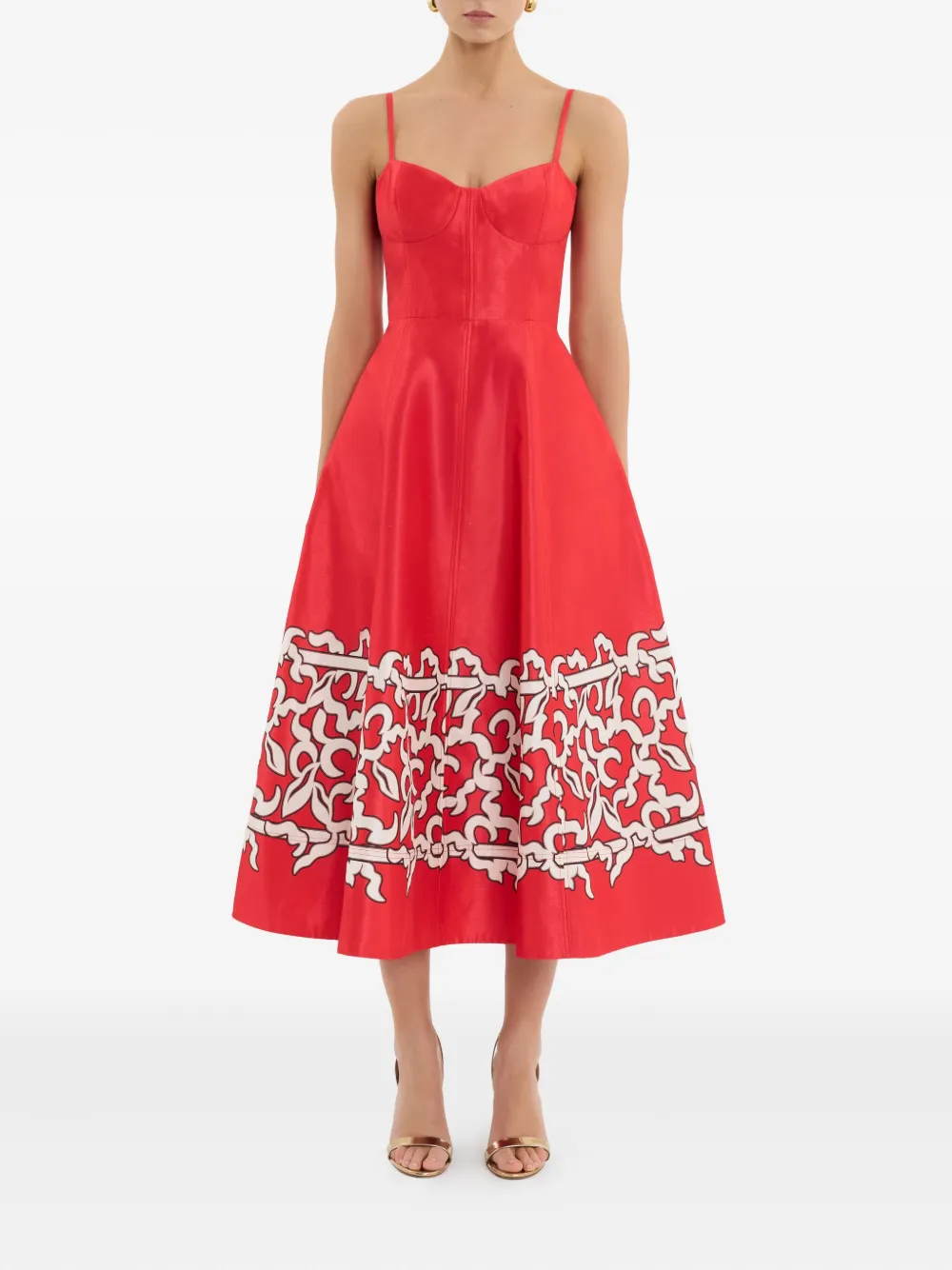 Rebecca Vallance Sundia midi-jurk met patroon - Rood