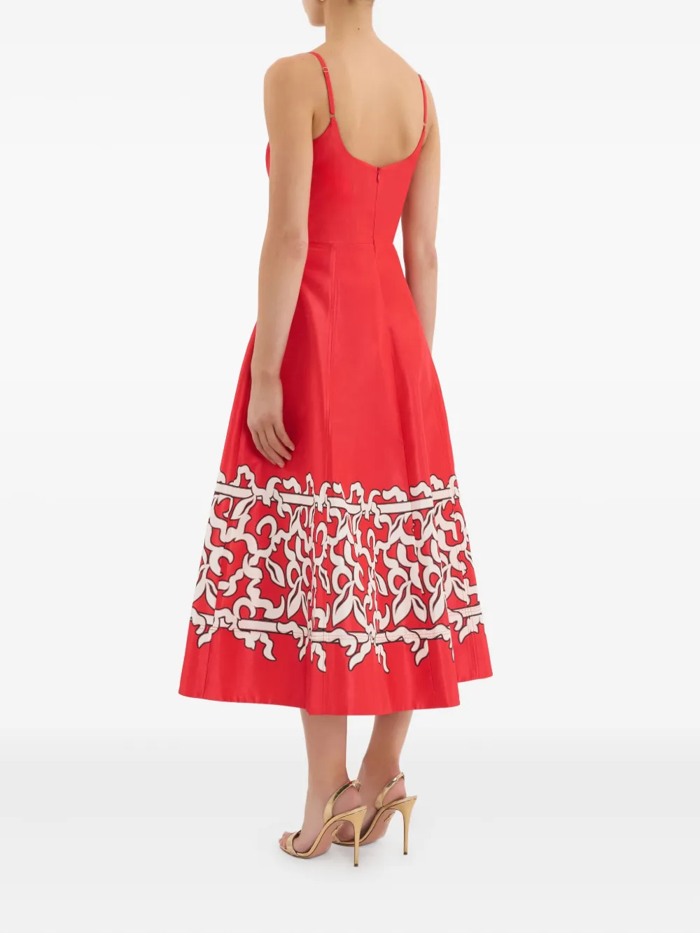 Rebecca Vallance Sundia midi-jurk met patroon Rood