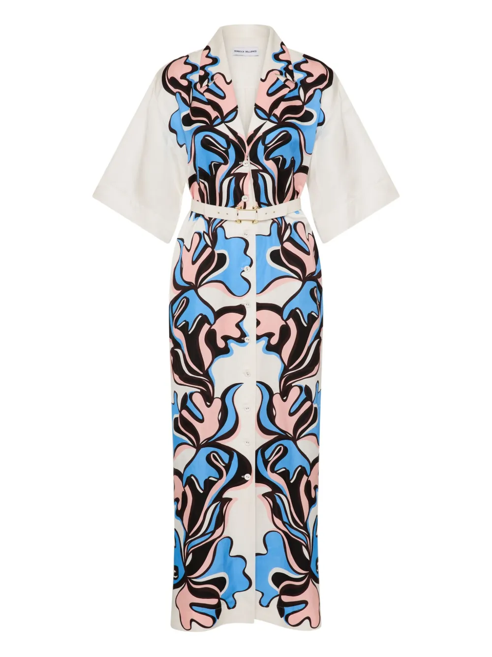 Rebecca Vallance Barbados Breeze Buttoned Midi Dress In Multi