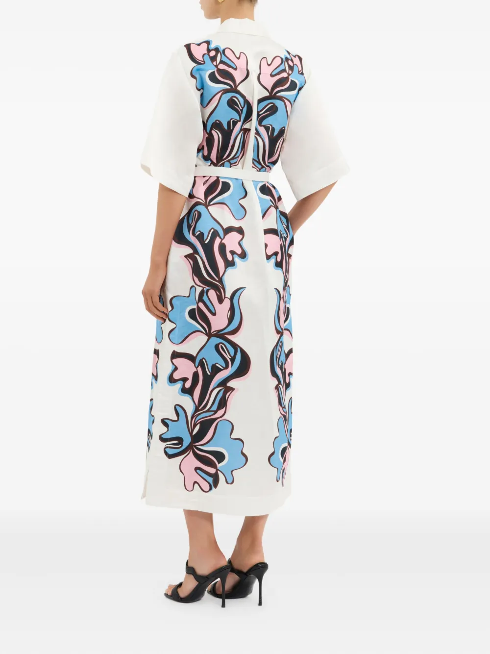 Rebecca Vallance Barbados Breeze Buttoned Midi Dress In Multi