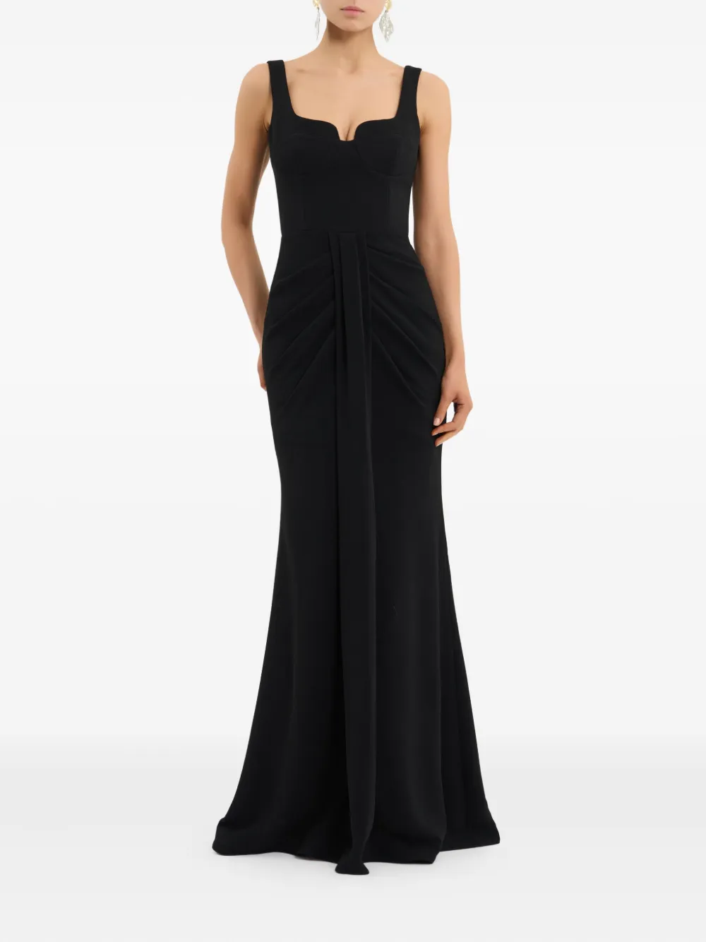 Rebecca Vallance Zarya gedrapeerde avondjurk - Zwart