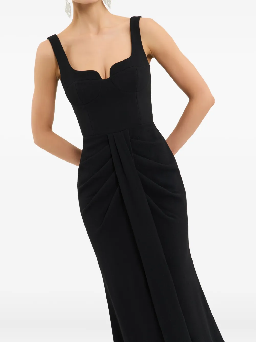 Rebecca Vallance Zarya gedrapeerde avondjurk Zwart