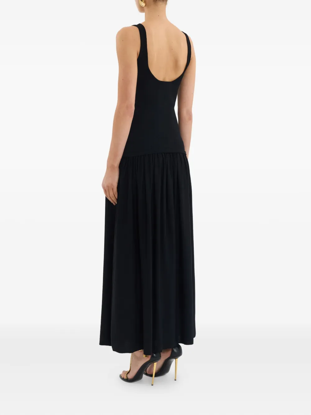 Rebecca Vallance Kristen midi-jurk met ruches Zwart