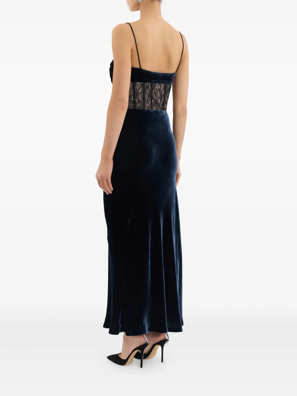 Rebecca Vallance Midi-jurk met kanten vlak Blauw