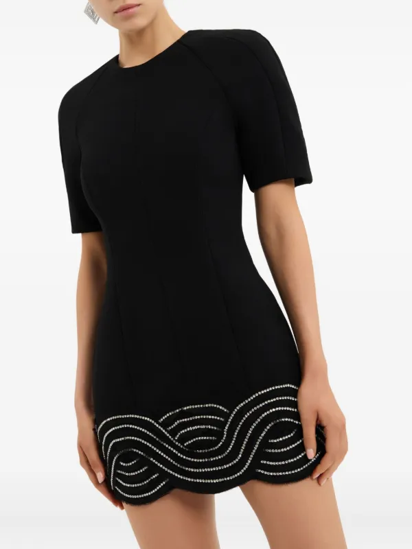 rebecca vallance black mini dress Nyx strapless crystal-embellished crepe mini dress - black