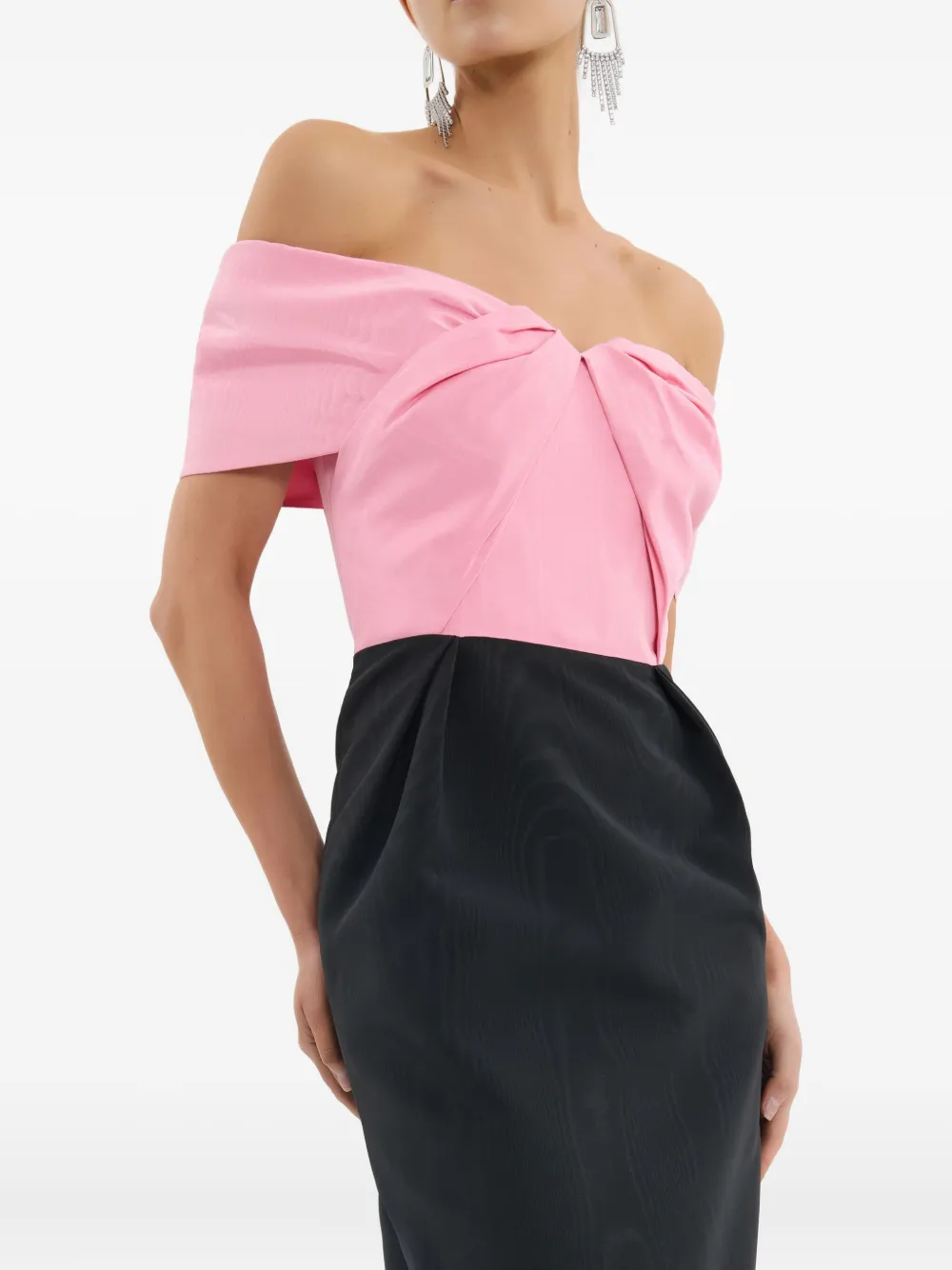 Rebecca Vallance Amaro Off-shoulder Taffeta Gown In Multi