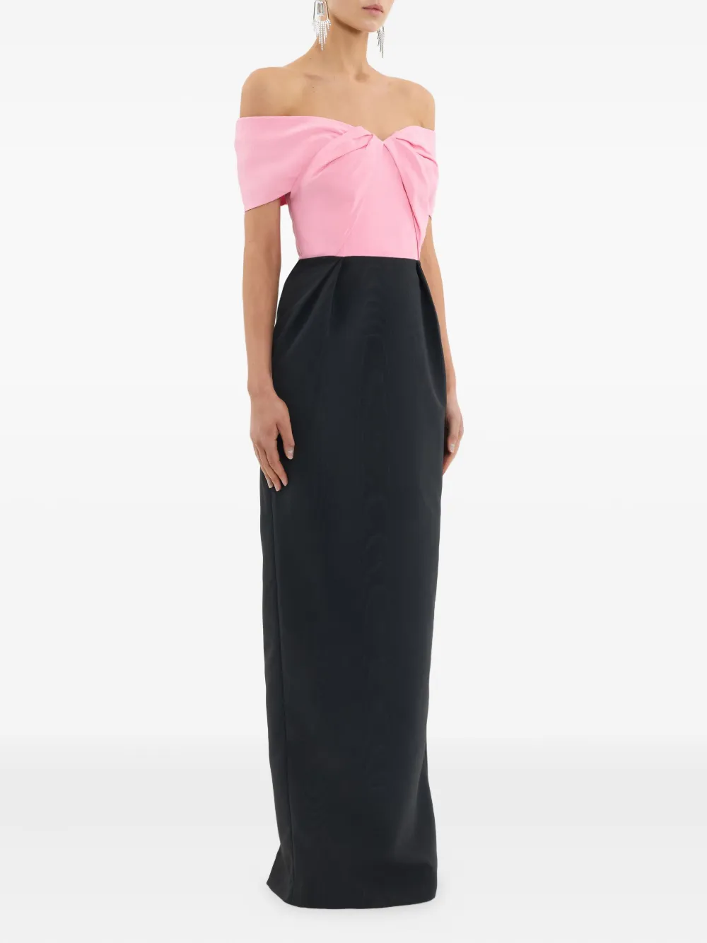 Rebecca Vallance Amaro Off-shoulder Taffeta Gown In Multi