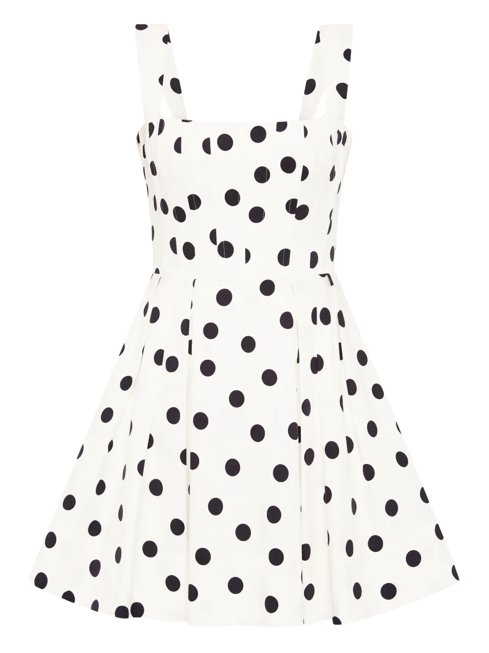 Rebecca Vallance Square Neck Polka Dot Maisie Mini Dress In White