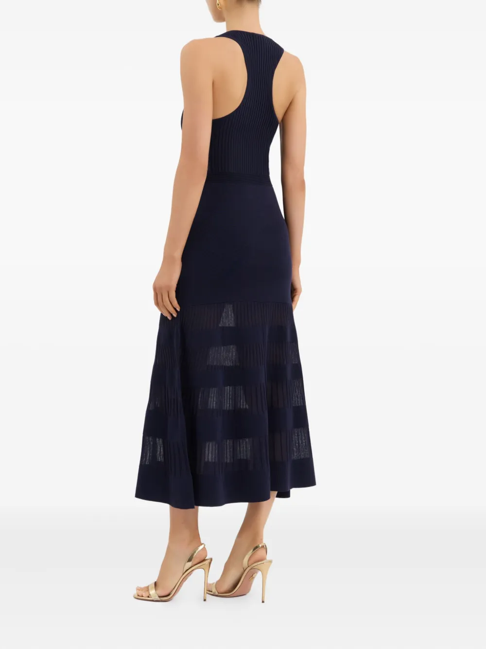 Rebecca Vallance Reign geribbelde midi-jurk Blauw