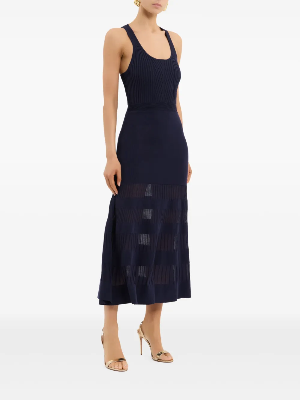 Rebecca Vallance Reign geribbelde midi-jurk Blauw