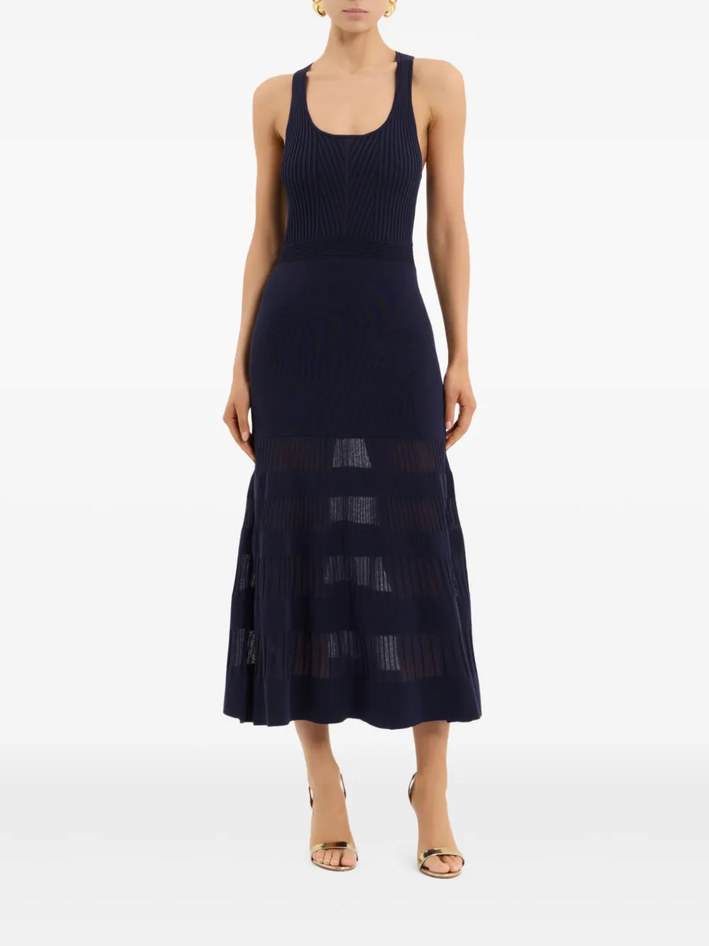 Rebecca Vallance Reign geribbelde midi-jurk - Blauw