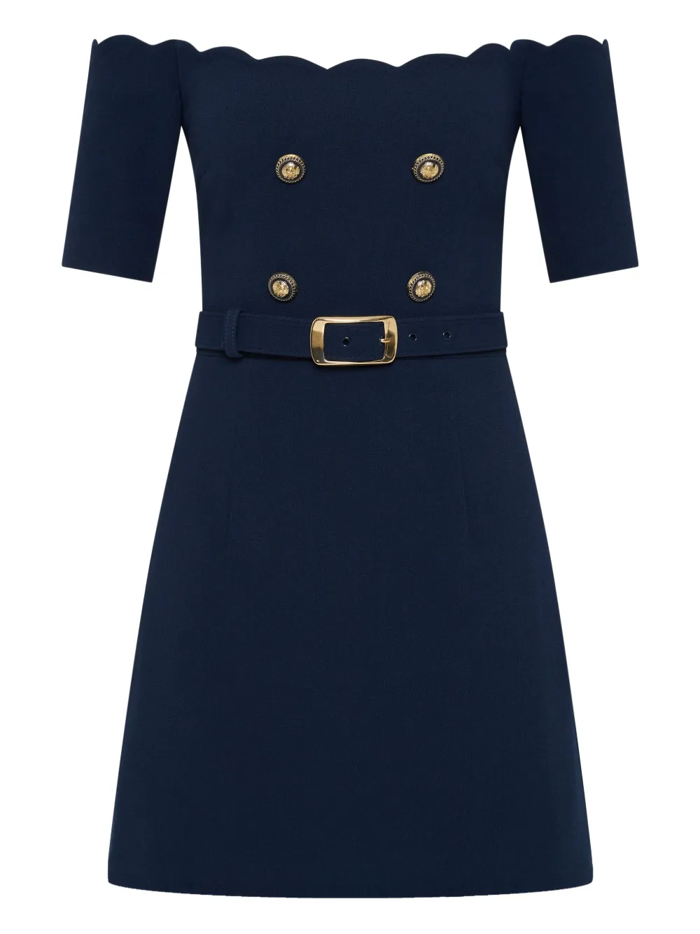 Rebecca Vallance Marina Off The Shoulder Mini Dress In Blue