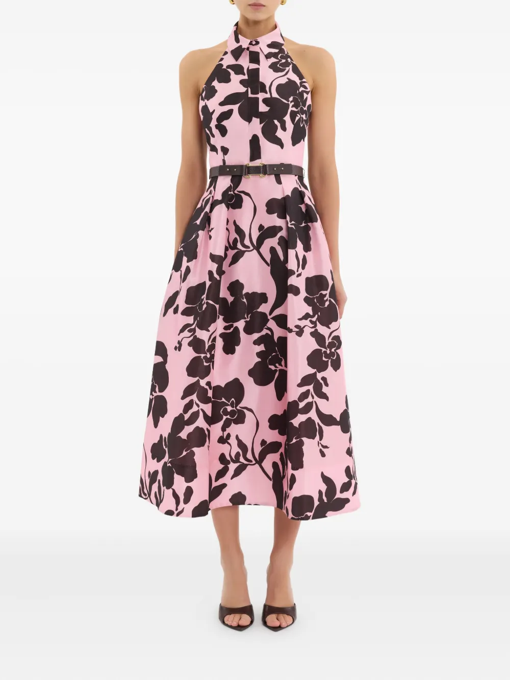Rebecca Vallance Connie halter-floral midi dress - Roze