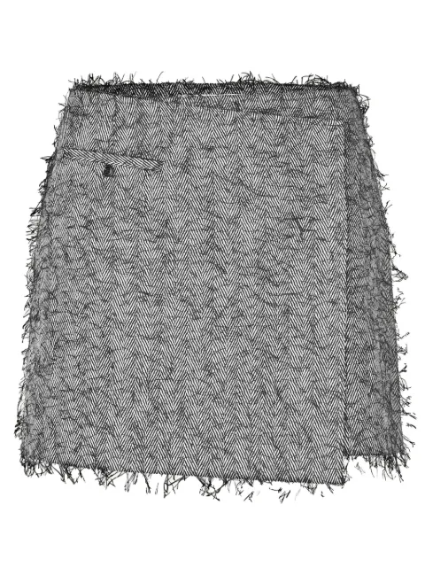 SAMSOE SAMSOE Saneem herringbone fringed mini skirt
