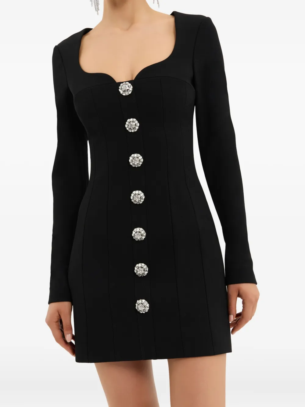 Rebecca Vallance Annaleigh mini-jurk met knopen Zwart
