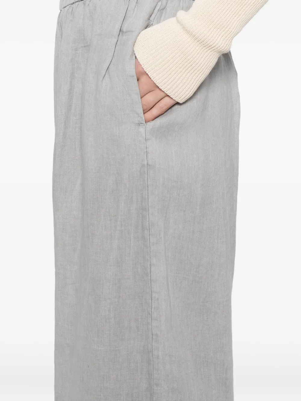 James Perse Linen Wide-leg Trousers In White