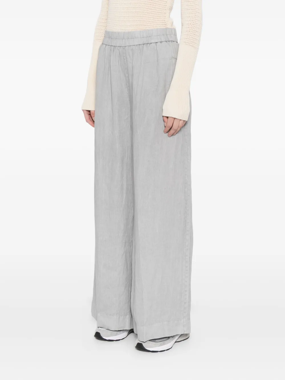 James Perse Linen Wide-leg Trousers In White