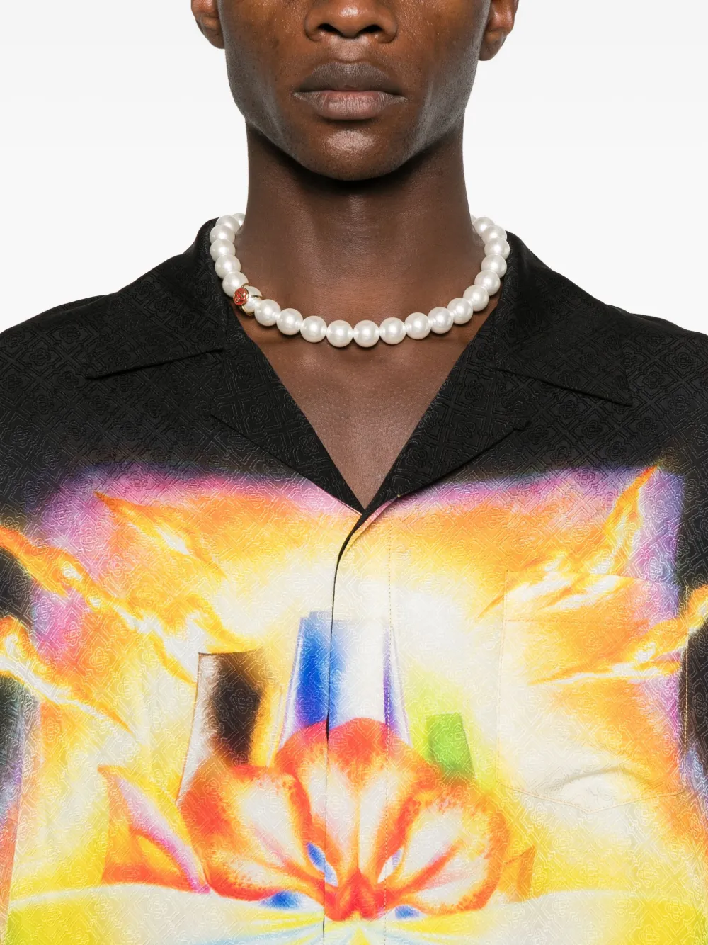 Casablanca Zijden overhemd Zwart