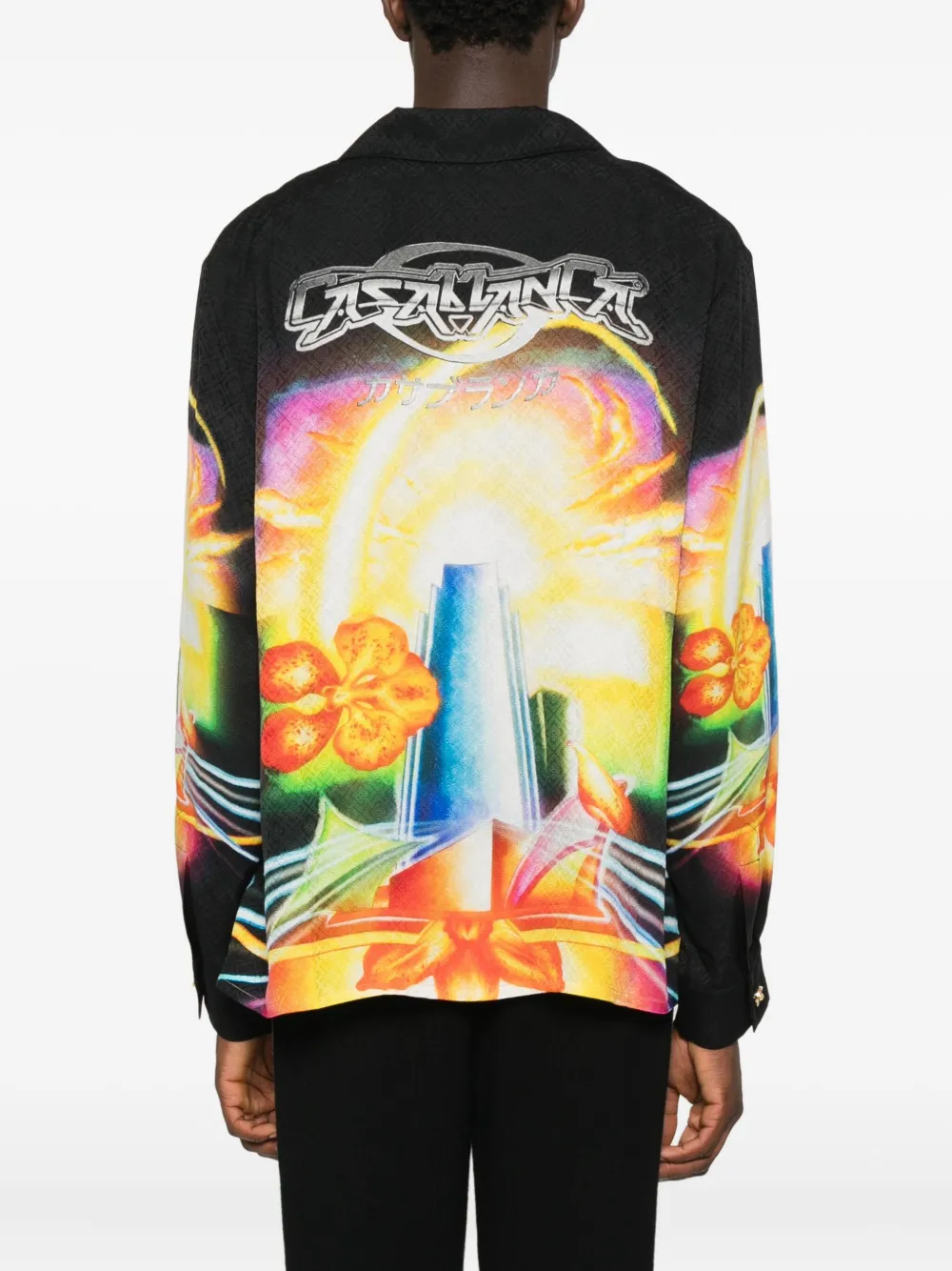 Casablanca Zijden overhemd Zwart