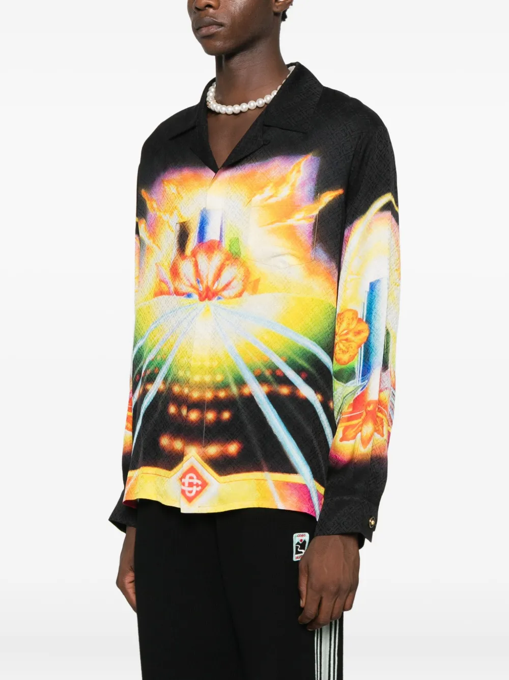 Casablanca Zijden overhemd Zwart