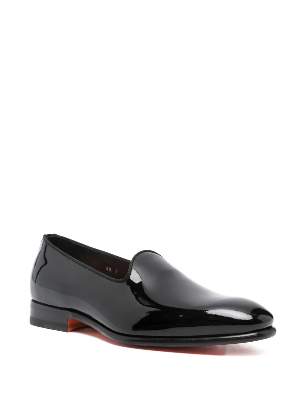 Santoni patent leather loafers - Zwart