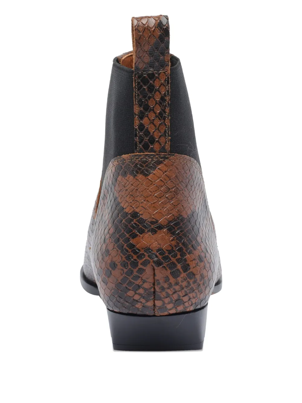Angel Alarcon Snakeskin Pointed-toe Ankle Boots In Brown